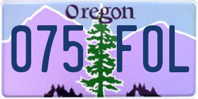 OR license plate 075FOL