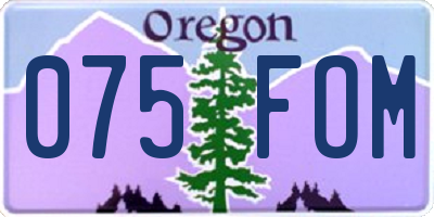 OR license plate 075FOM