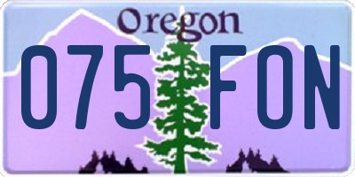 OR license plate 075FON