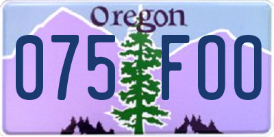 OR license plate 075FOO