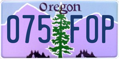 OR license plate 075FOP