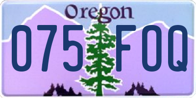OR license plate 075FOQ