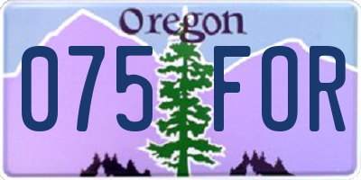 OR license plate 075FOR