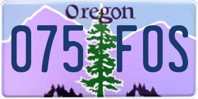 OR license plate 075FOS