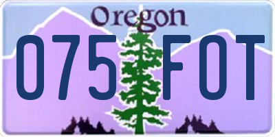 OR license plate 075FOT