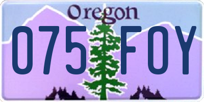 OR license plate 075FOY