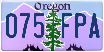 OR license plate 075FPA