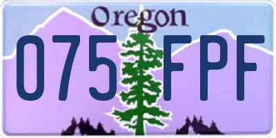 OR license plate 075FPF