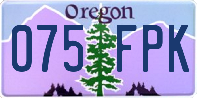 OR license plate 075FPK