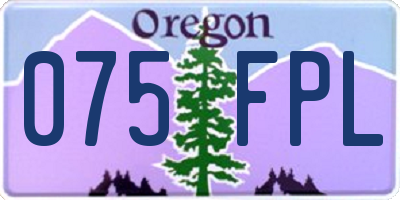 OR license plate 075FPL