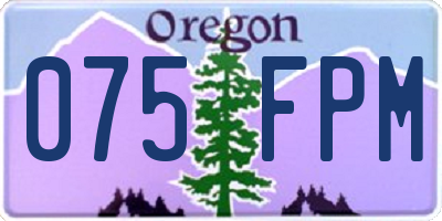 OR license plate 075FPM