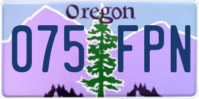 OR license plate 075FPN