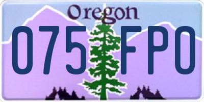 OR license plate 075FPO