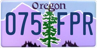OR license plate 075FPR