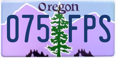 OR license plate 075FPS