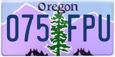 OR license plate 075FPU