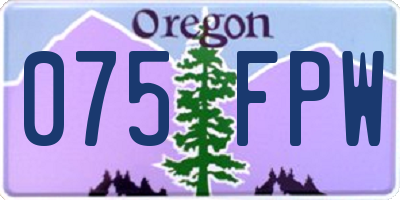 OR license plate 075FPW