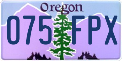 OR license plate 075FPX
