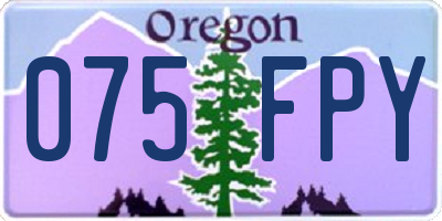 OR license plate 075FPY
