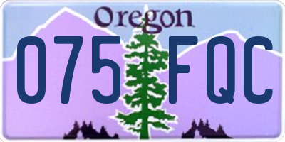 OR license plate 075FQC