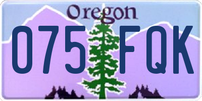 OR license plate 075FQK