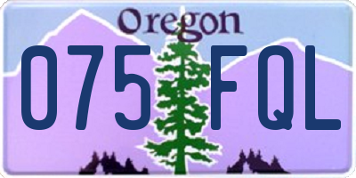 OR license plate 075FQL