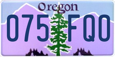 OR license plate 075FQO
