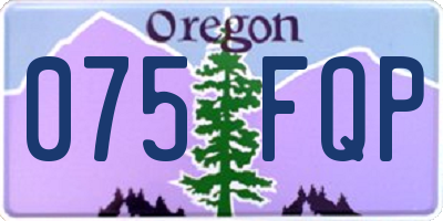 OR license plate 075FQP