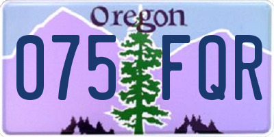 OR license plate 075FQR