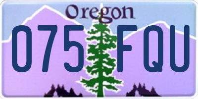 OR license plate 075FQU