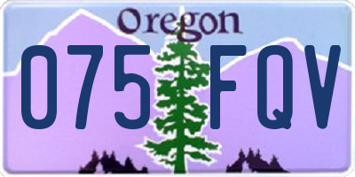 OR license plate 075FQV