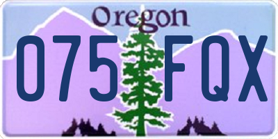 OR license plate 075FQX