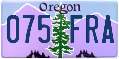 OR license plate 075FRA