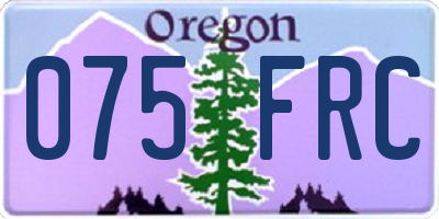 OR license plate 075FRC