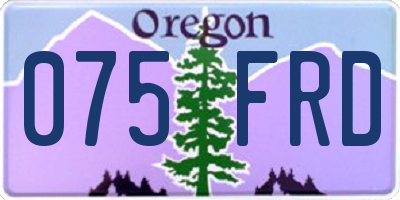 OR license plate 075FRD