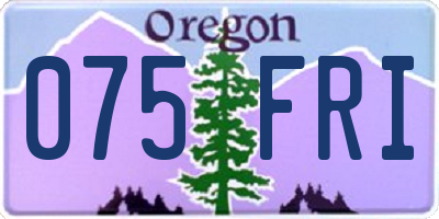 OR license plate 075FRI
