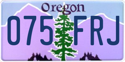 OR license plate 075FRJ