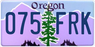 OR license plate 075FRK