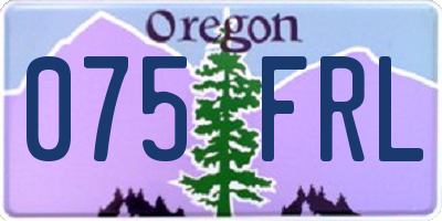 OR license plate 075FRL