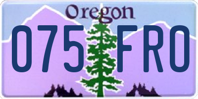 OR license plate 075FRO