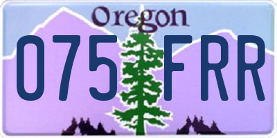 OR license plate 075FRR