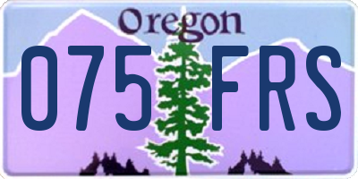 OR license plate 075FRS