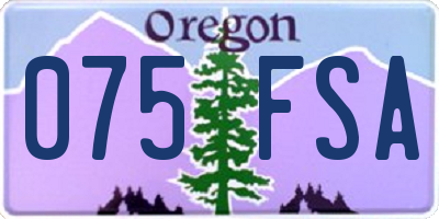 OR license plate 075FSA