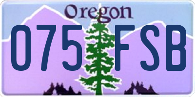 OR license plate 075FSB