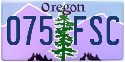 OR license plate 075FSC