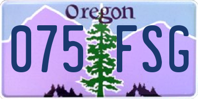 OR license plate 075FSG