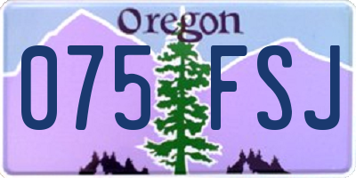 OR license plate 075FSJ