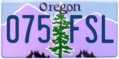 OR license plate 075FSL
