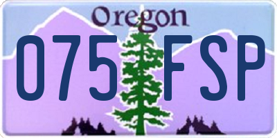OR license plate 075FSP