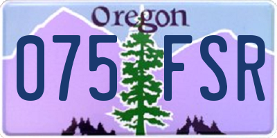 OR license plate 075FSR